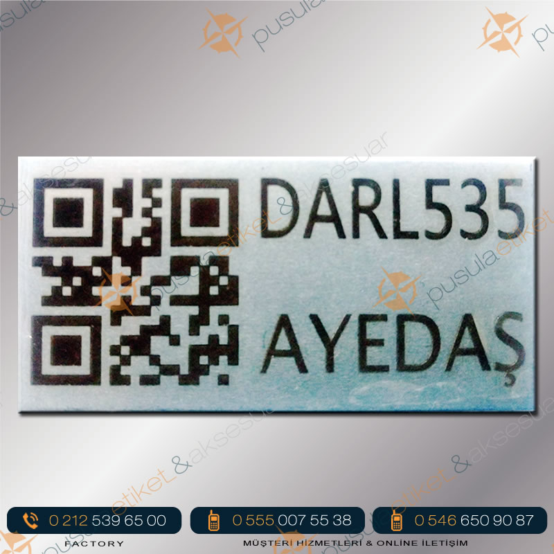 QR Code Baskılı Çelik Etiket